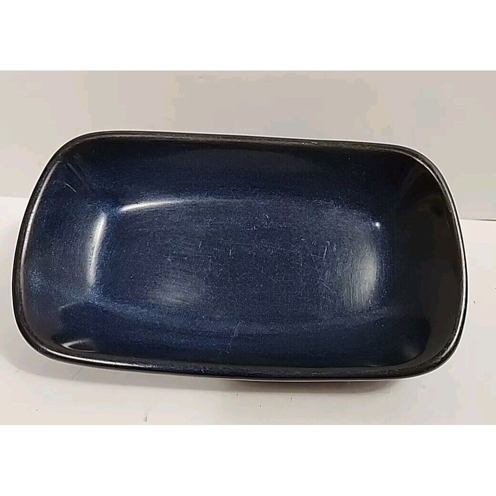 Varick Pottery Cobalt Blue Speckled 819 Trinket Dish Plate Tray